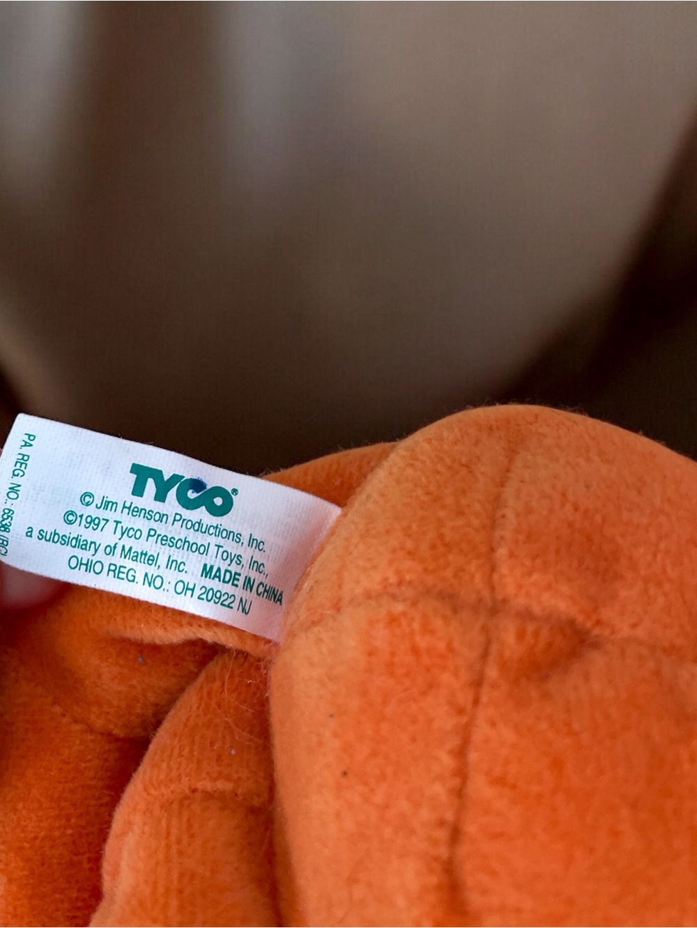 1997 TYCO Sesame Street Beans Zoe All Ages My Lovely Stuffing Toys, 8 in.(B1) - Picture 4 of 5